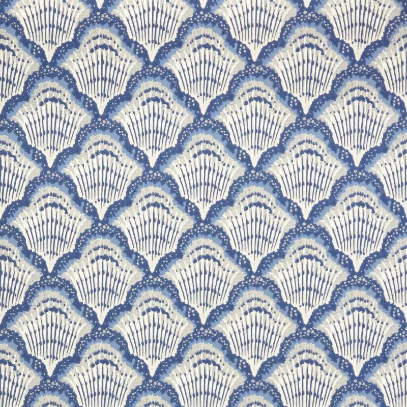 V&A II Calico Shell Colbalt Blue Wallpaper 2412-179-04 By 1838 Wallcoverings