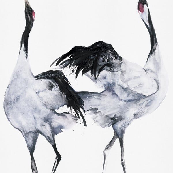 Kumano Painted Crane Mural Wallpaper 34595 By Marburg For Galerie