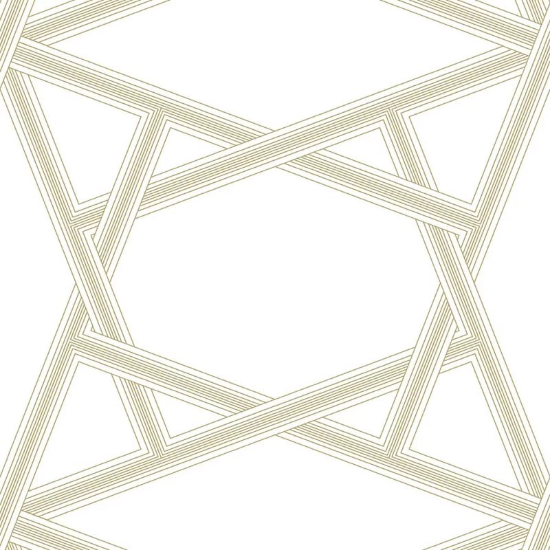 NextWall Peel & Stick Crossroads Geo Wallpaper NW44303 Metallic Gold