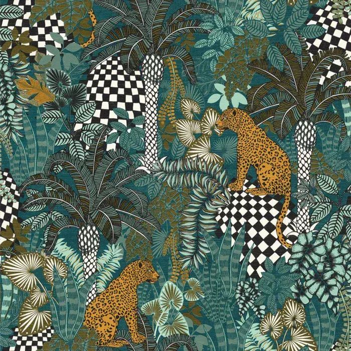 Aventura Wallpaper Belize Vert Petrole/celadon 75500202 or 7550 02 02 By Casamance