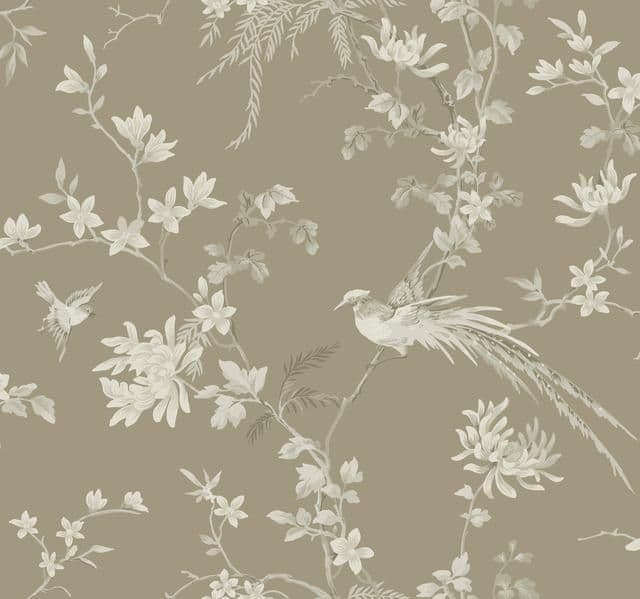 24 Karat Wallpaper KT2172 Bird And Blossom Chinoiserie By Ronald Redding For Dixons Exclusive