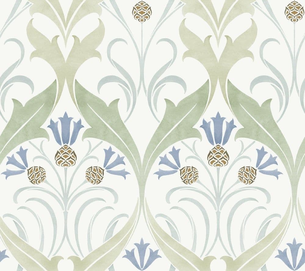 Arts & Crafts Ronald Redding Designs Wallpaper Pinecone Ribbon AC9173 By York For Dixons