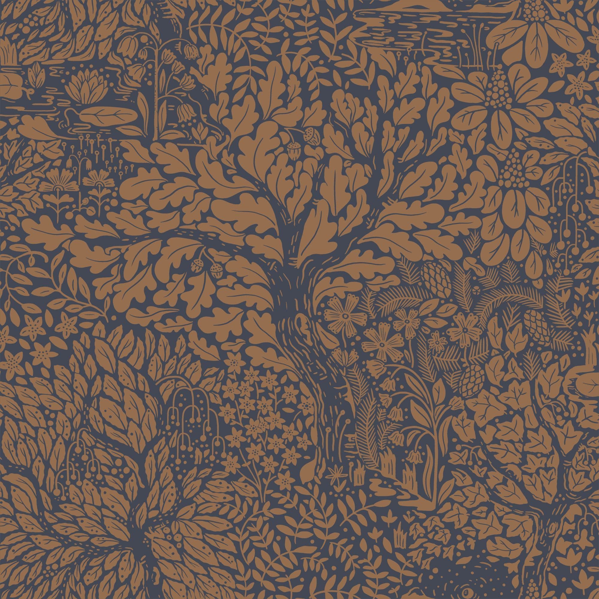 Hjarterum Wallpaper Olle Blue Orange 83106 By Midbec For Galerie